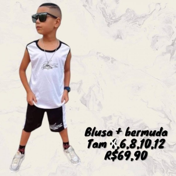 CONJ BERMUDA + REGATA LACOSTE  TAM 8