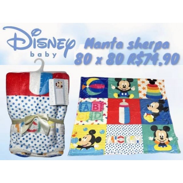 COBERTOR / MANTA SHERPA MICKEY 80 X 80CM