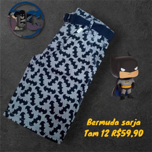 BERMUDA SARJA BATMAN + CINTO  TAM 12