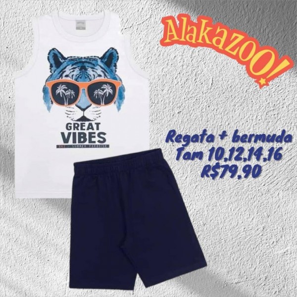 CONJ BERMUDA + REGATA GATO  TAM 14