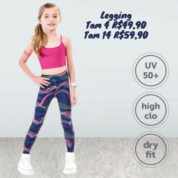 LEGGING PRAIA AZUL TAM 4