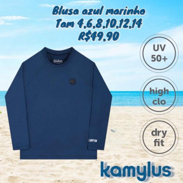 BLUSA PROTECAO MARINHO AZUL TAM 12