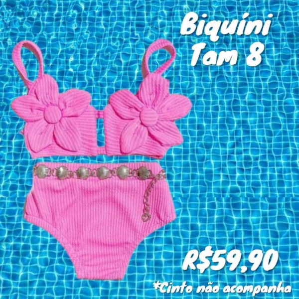 BIQUINI C/ FLOR ROSA TAM 8