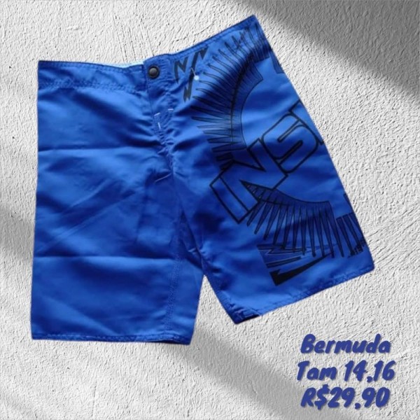 BERMUDA TACTEL AZUL TAM 14