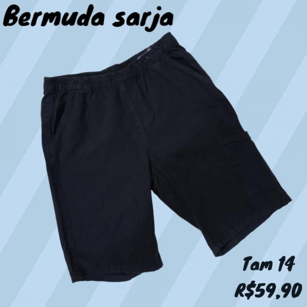 BERMUDA SARJA PRETA  TAM 14