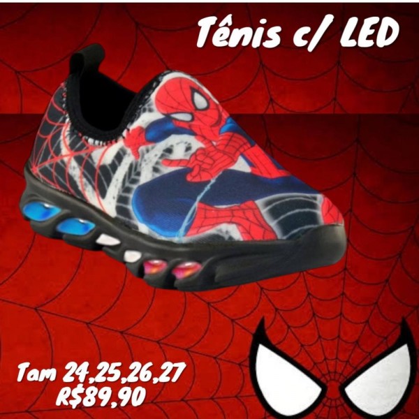 TENIS HOMEM ARANHA LED  TAM 27