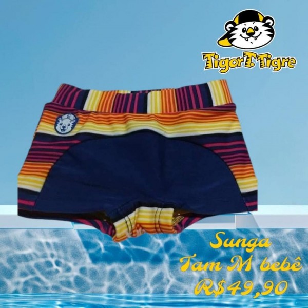 SUNGA BOXER LISTRADA TIGOR BEBE  TAM M