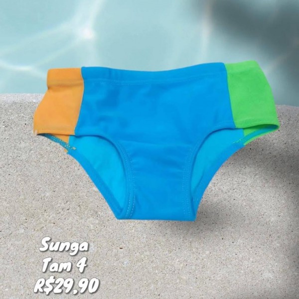 SUNGA COLORIDO AZUL TAM 4