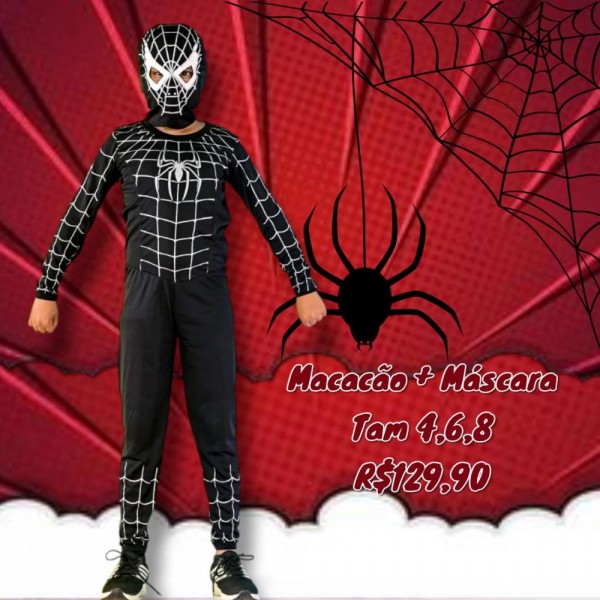 FANTASIA HOMEM ARANHA ML MACACAO PRETO TAM 6