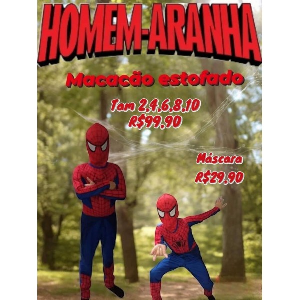 FANTASIA HOMEM ARANHA MACACAO ENCHIMENTO  TAM 10