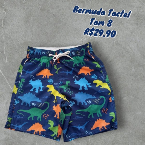 BERMUDA TACTEL DINOSSAURO  TAM 8