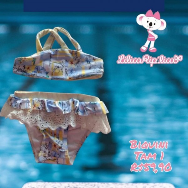 BIQUINI FLORAL AMARELO TAM 1