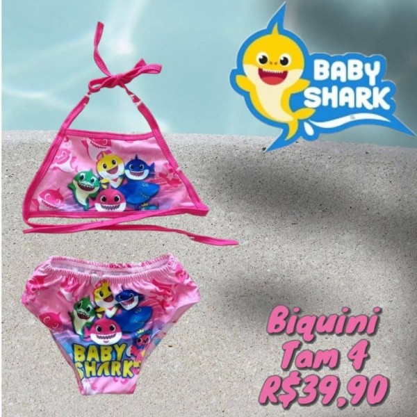 BIQUINI BABY SHARK ROSA TAM 4