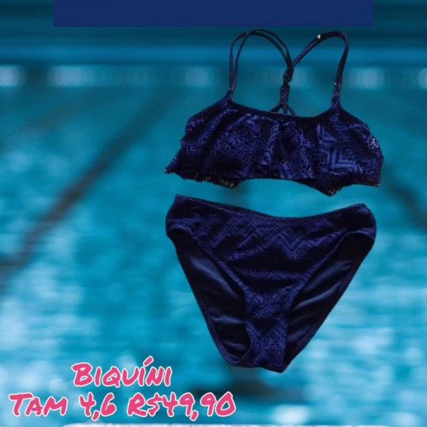 BIQUINI RENDA AZUL TAM 4