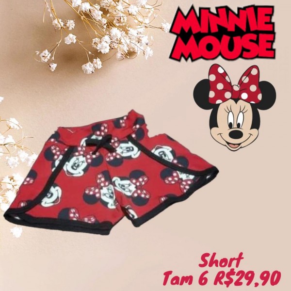 SHORT SUPLEX MINNIE VERMELHO TAM 6
