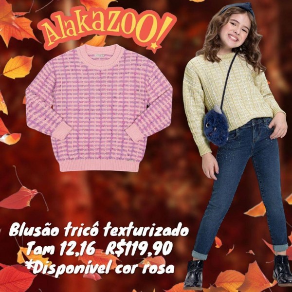 BLUSAO TRICOT / LILAS ROSA TAM 12