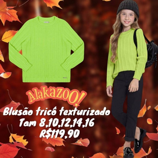 BLUSAO TRICO VERDE TAM 12