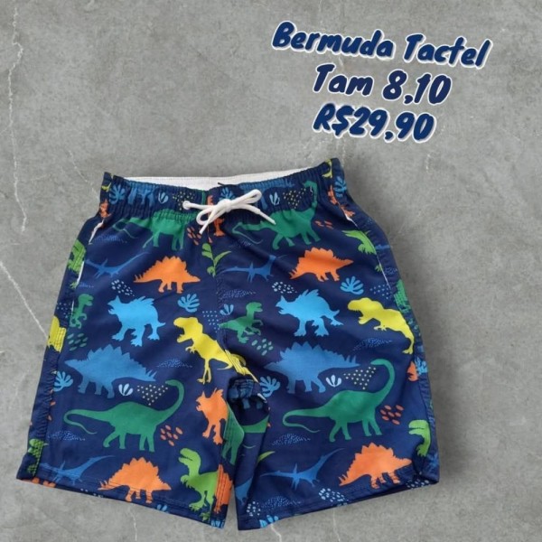 BERMUDA TACTEL DINOSSAURO  TAM 10