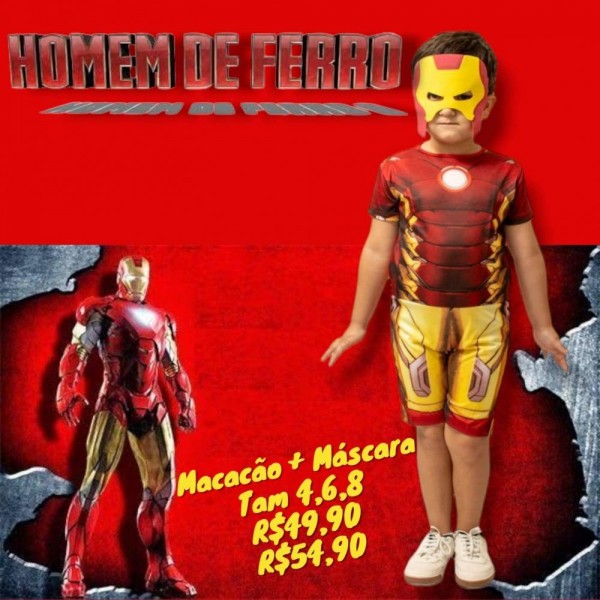 FANTASIA HOMEM FERRO  TAM 8