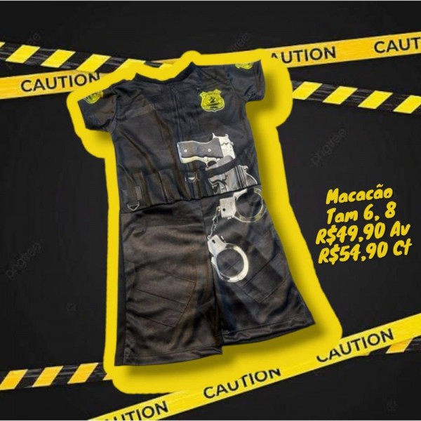 FANTASIA POLICIA MACACAO  TAM 8