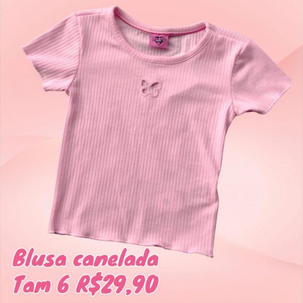 BLUSA CANELADA ROSA TAM 6