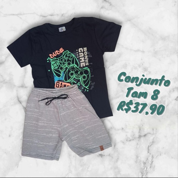 CONJ BERMUDA + CAMISETA GAME  TAM 8