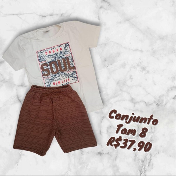 CONJ BERMUDA + CAMISETA SOUL  TAM 8