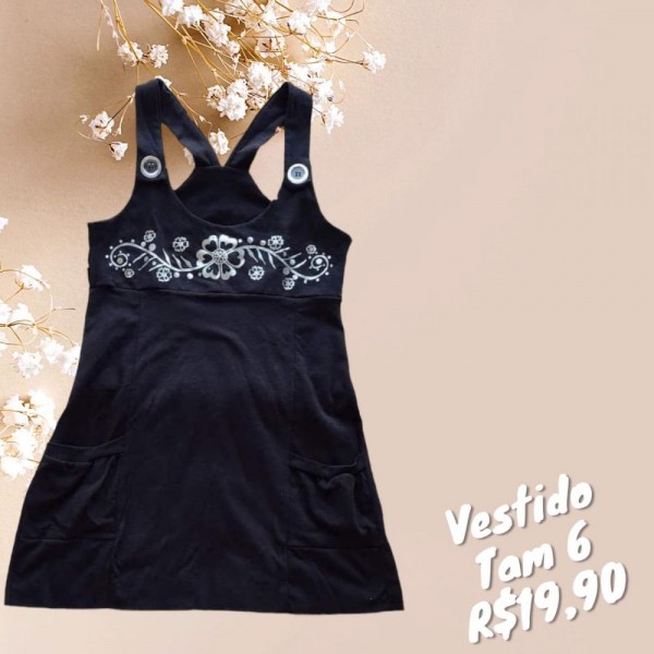 VESTIDO PRETO TAM 6