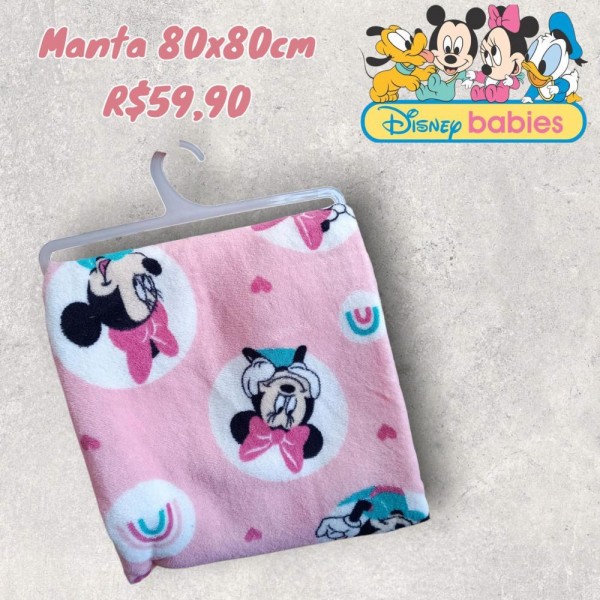 MANTA MICKEY 80 X 80CM ROSA