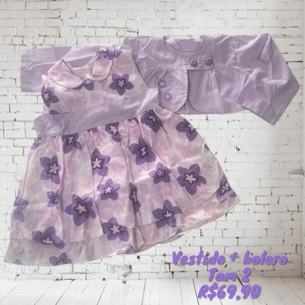 VESTIDO + BOLERO LILAS TAM 2