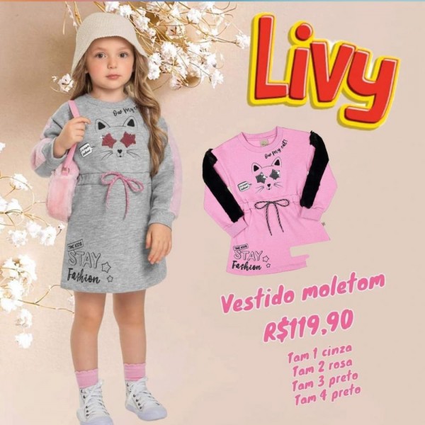 VESTIDO ML GATINHA  TAM 2