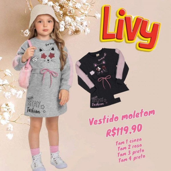 VESTIDO ML GATINHO  TAM 3