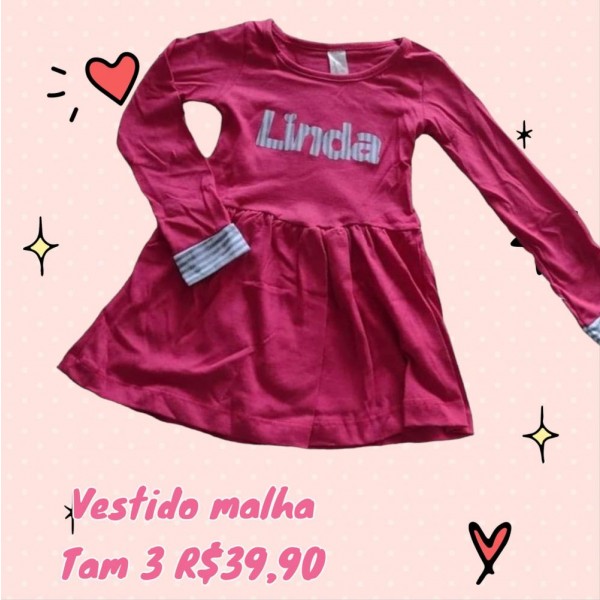 VESTIDO ML LINDA VINHO TAM 3