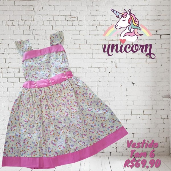 VESTIDO UNICORNIO  TAM 6