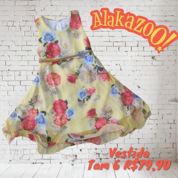 VESTIDO STRASS AMARELO TAM 6