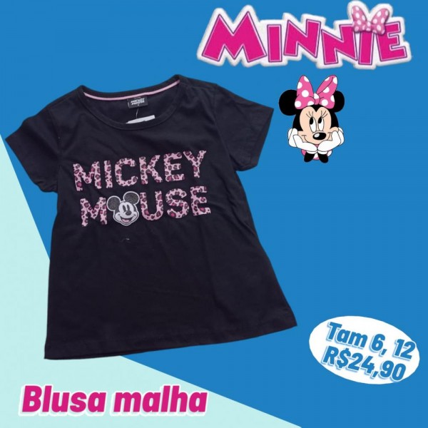BLUSA PRETA MICKEY  TAM 6