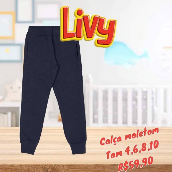 CALCA MOLETOM PRETA  TAM 6