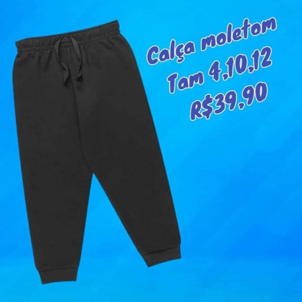 CALCA MOLETOM PRETA  TAM 12