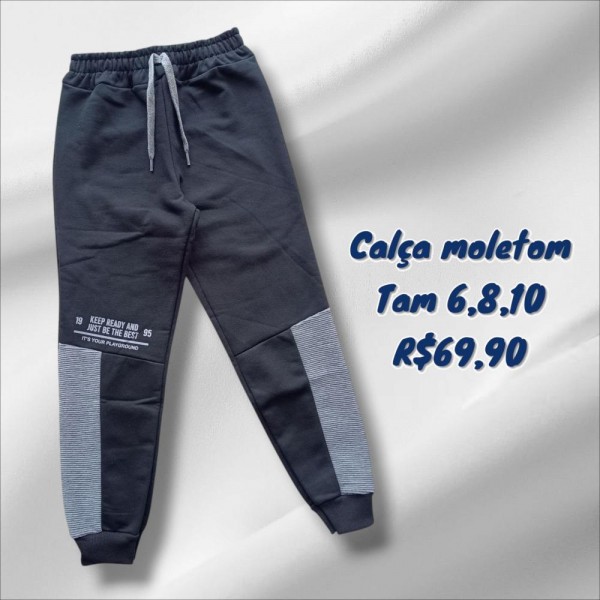 CALCA MOLETOM PRETA  TAM 8