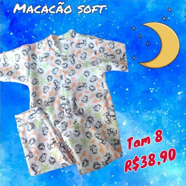 MACACAO SOFT ANIMAIS BRANCO TAM 8