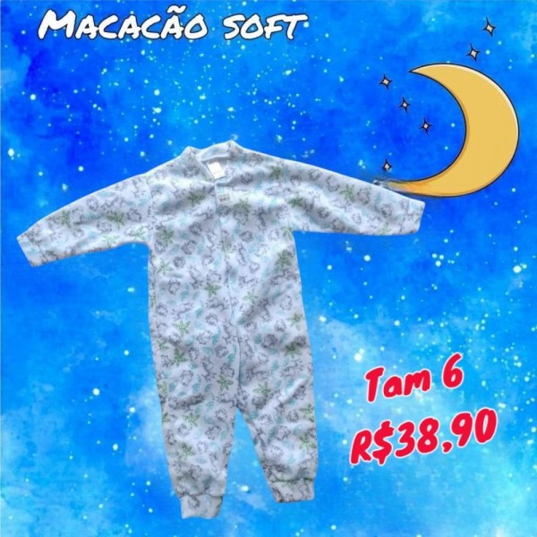 MACACAO SOFT ANIMAIS BRANCO TAM 6