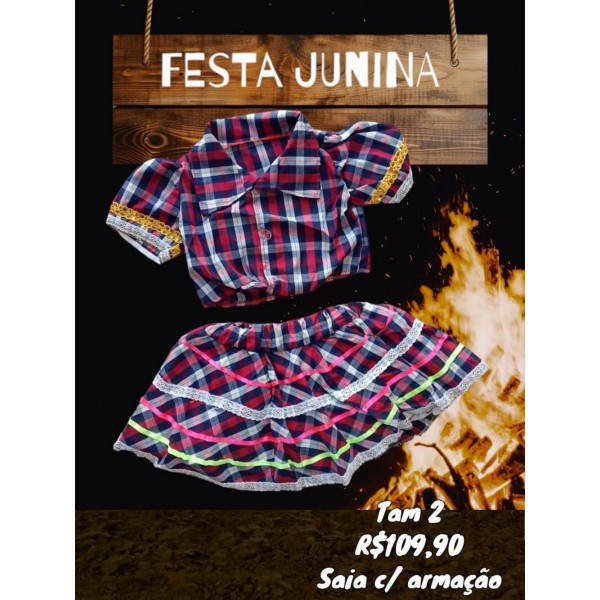 BLUSA + SAIA JUNINA  TAM 2