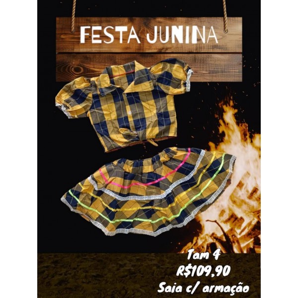 BLUSA + SAIA JUNINA  TAM 4