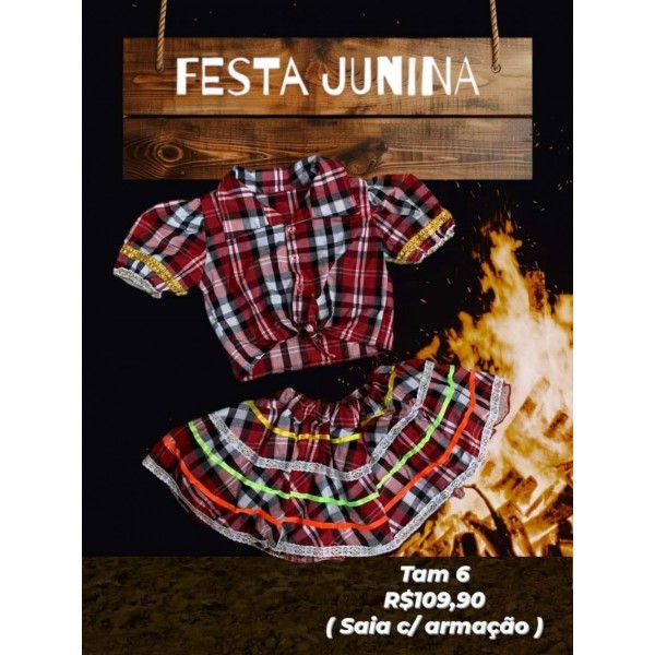 BLUSA + SAIA JUNINA  TAM 6