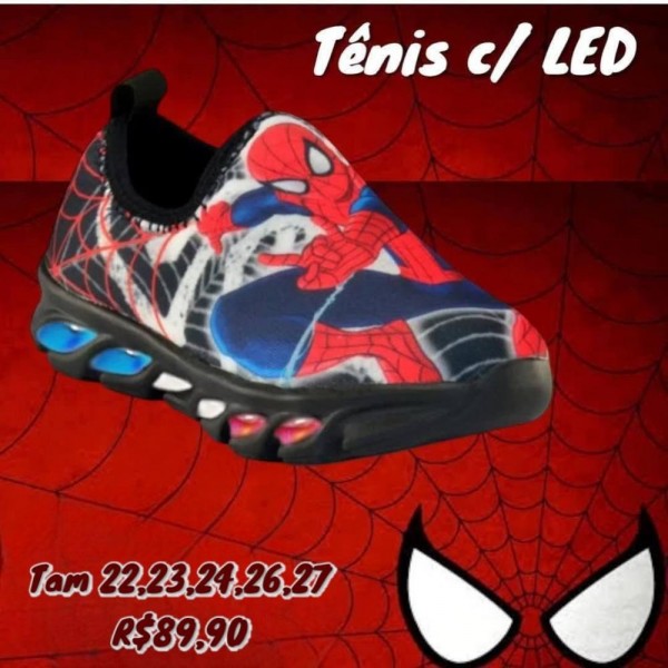 TENIS HOMEM ARANHA LED  TAM 22