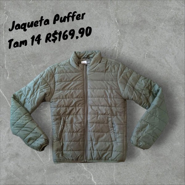 JAQUETA PUFFER VERDE TAM 14