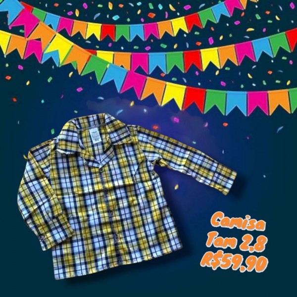 CAMISA XADREZ ML AMARELA  TAM 8