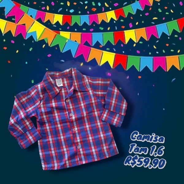 CAMISA XADREZ ML AZUL TAM 1