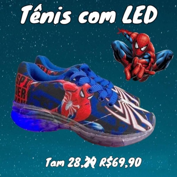 TENIS H.ARANHA C/LED AZUL TAM 28