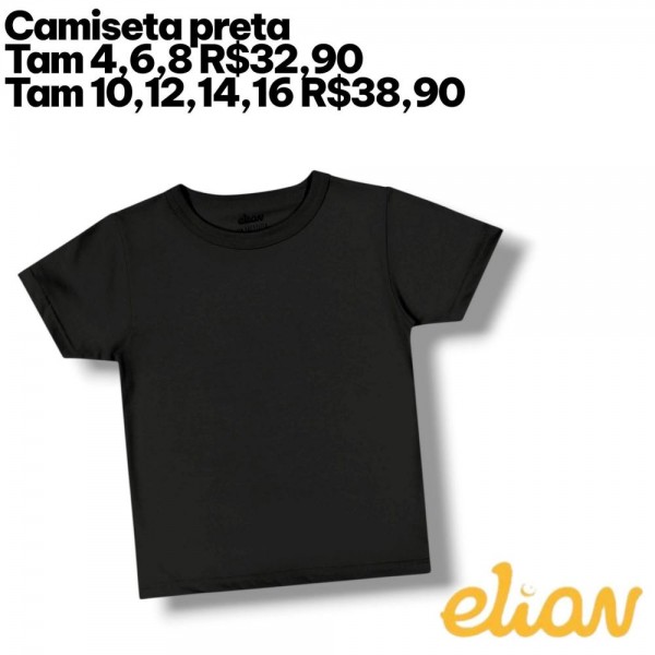 CAMISETA MC PRETA TAM 16